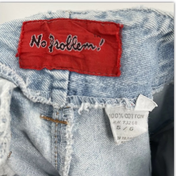 No Problem Vintage Denim Shorts Pleated Front Mom Light Wash 80s - Picture 2 of 4